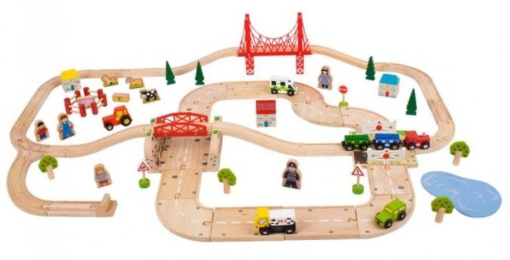 Lesene igrače za igranje z vlaki za otroke